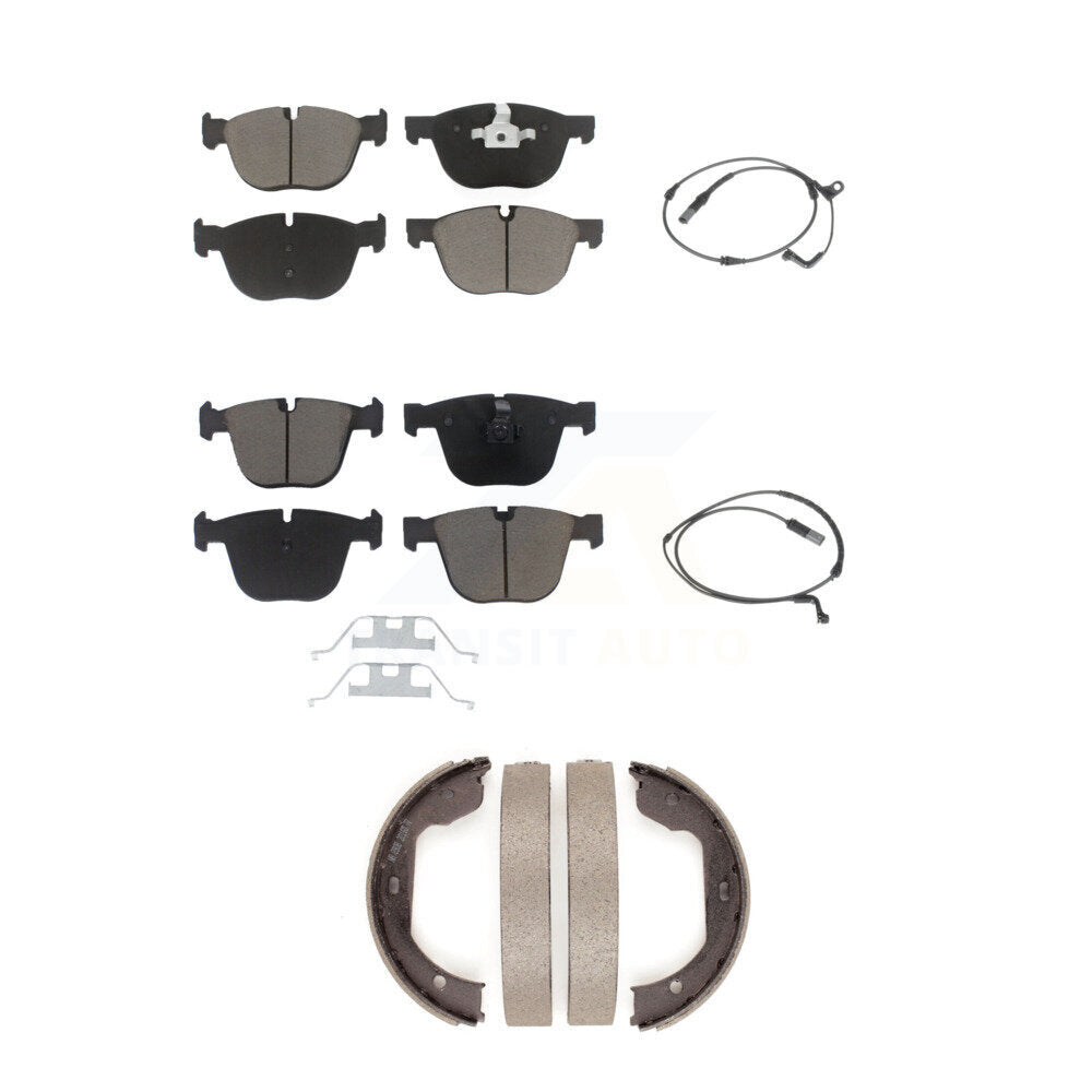 Ceramic Disc Brake Pads And Wear Sensors Front Rear Kit (5Pc) For BMW X5 X6
