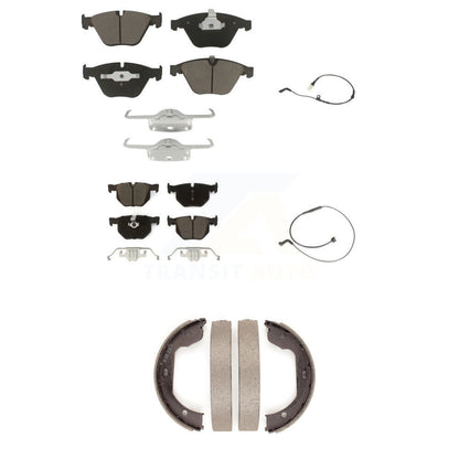 Ceramic Disc Brake Pads And Wear Sensor Front Rear Kit (5Pc) For BMW 535i xDrive