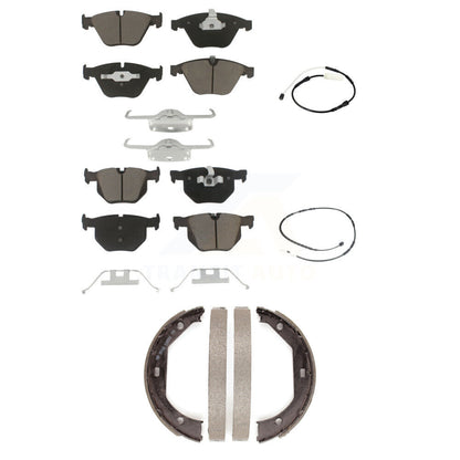 Ceramic Disc Brake Pads Wear Sensor Front Rear Kit (5Pc) For BMW 335i 335is 335d