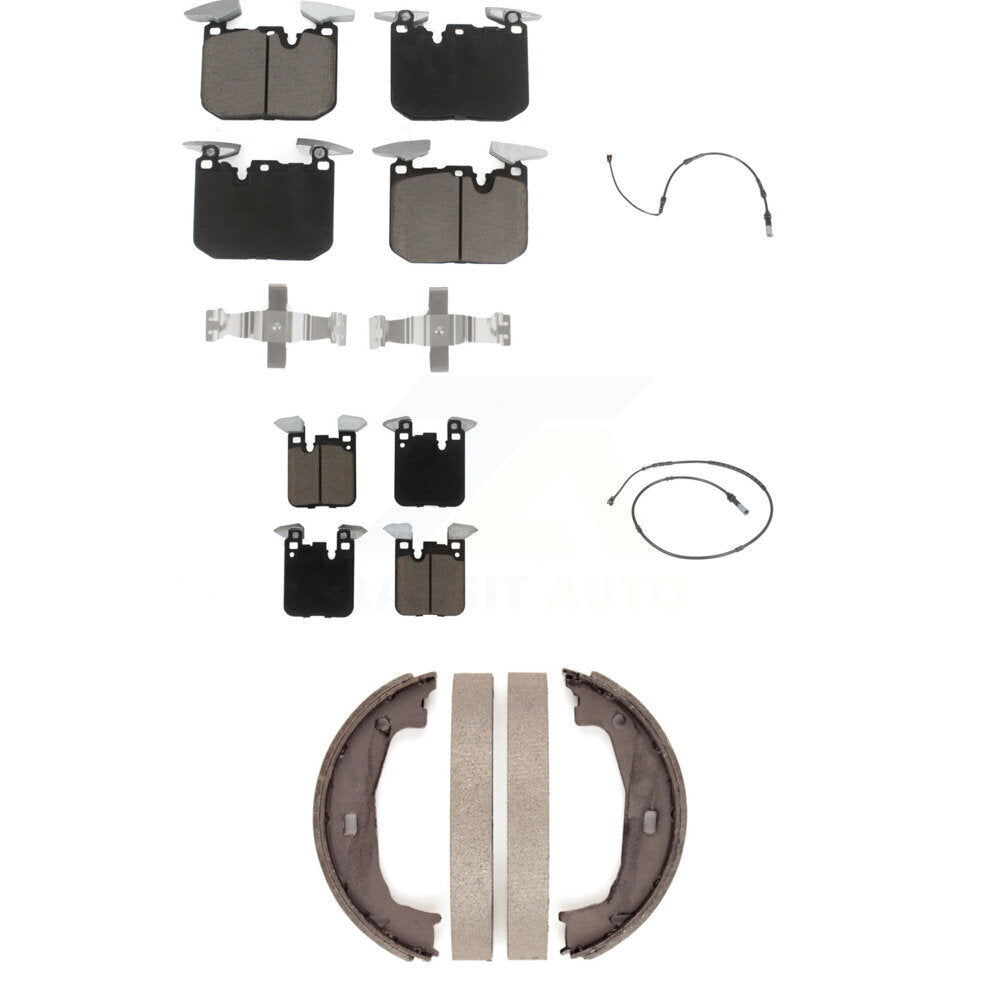 Ceramic Brake Pads & Wear Sensor Front Rear Kit (5Pc) For BMW M240i xDrive M235i