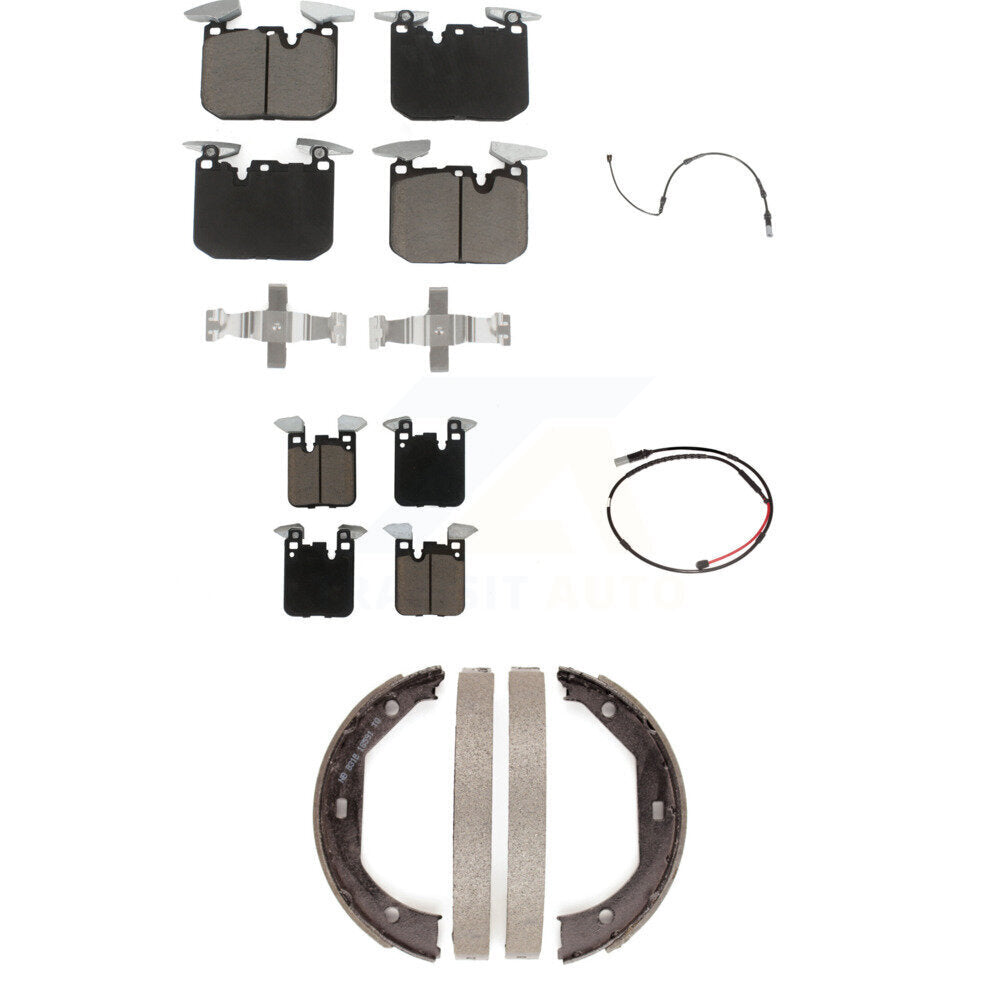 Ceramic Disc Brake Pads And Wear Sensors Front Rear Kit (5Pc) For BMW M3 M2