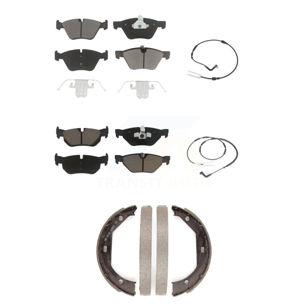 Ceramic Brake Pads Wear Sensor Front Rear Kit (5Pc) For BMW 328i Wagon with 3.0L