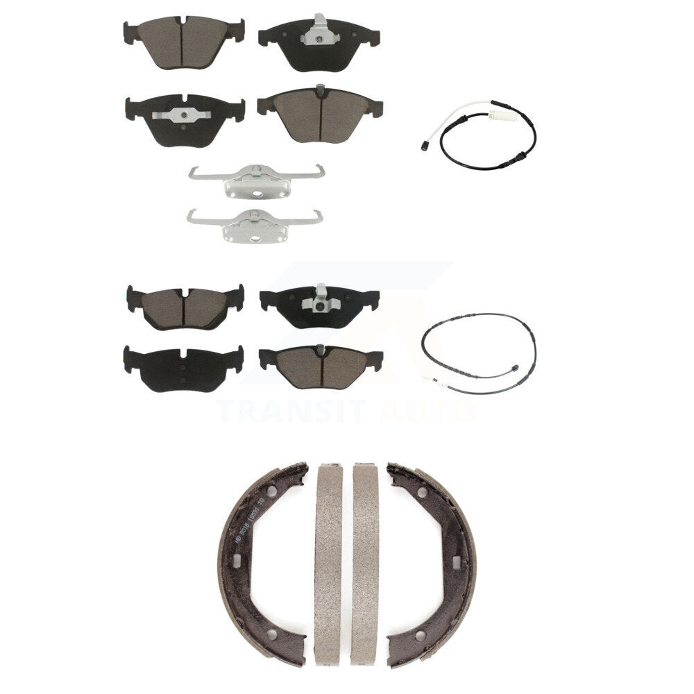 Ceramic Disc Brake Pads And Wear Sensor Front Rear Kit (5Pc) For BMW 328i xDrive
