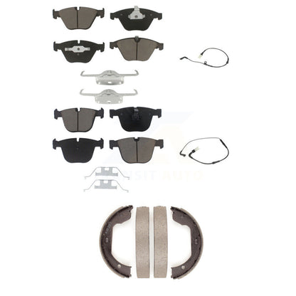 Ceramic Disc Brake Pads Wear Sensor Front Rear Kit (5Pc) For BMW 550i 545i 645Ci