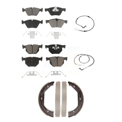 Ceramic Disc Brake Pads And Wear Sensors Front Rear Kit (5Pc) For 2006 BMW 330i