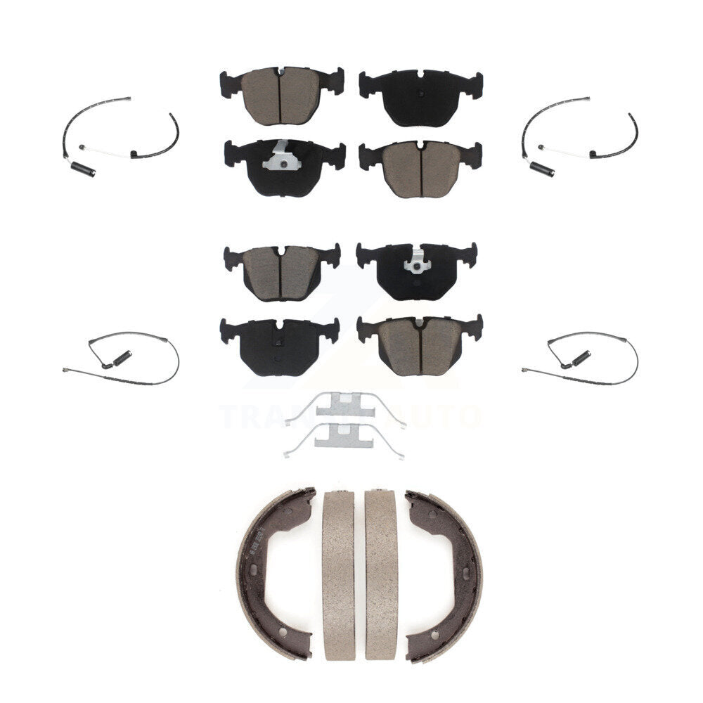 Ceramic Disc Brake Pads And Wear Sensors Front Rear Kit (7Pc) For BMW X5