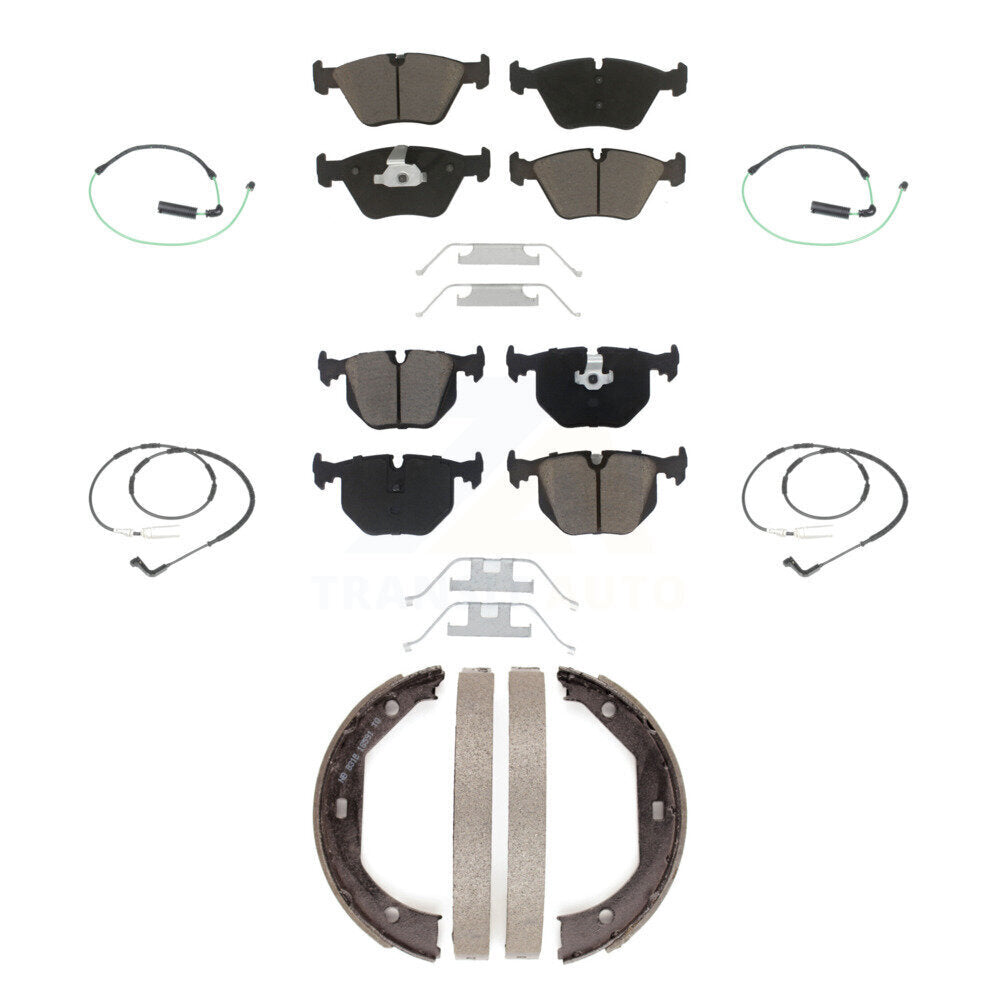 Ceramic Disc Brake Pads Wear Sensor Front Rear Kit (7Pc) For 2005 BMW 330xi 3.0L