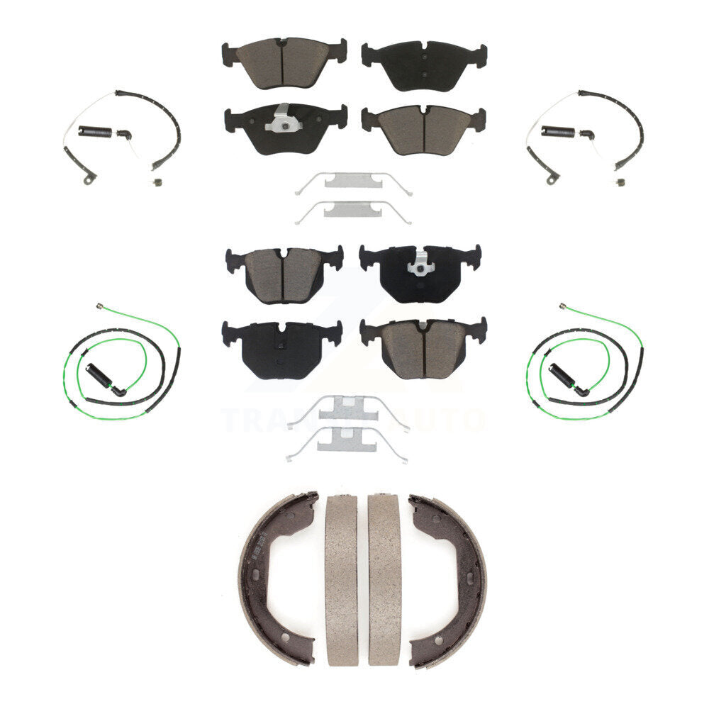 Ceramic Disc Brake Pads And Wear Sensors Front Rear Kit (7Pc) For BMW Z4
