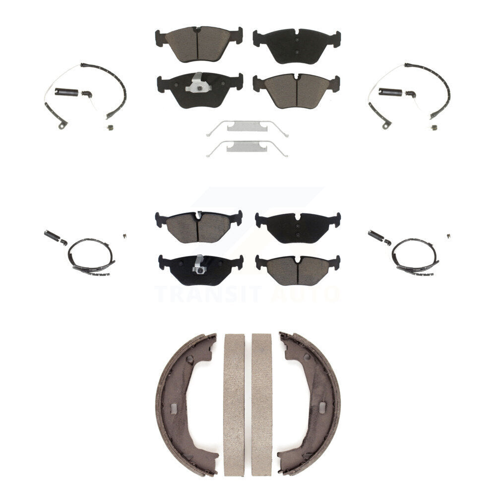 Ceramic Disc Brake Pads And Wear Sensors Front Rear Kit (7Pc) For BMW Z4