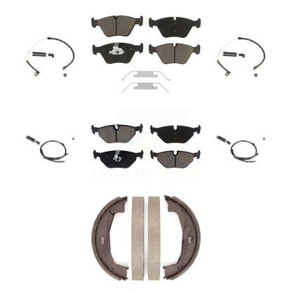 Ceramic Disc Brake Pads And Wear Sensors Front Rear Kit (7Pc) For BMW Z4