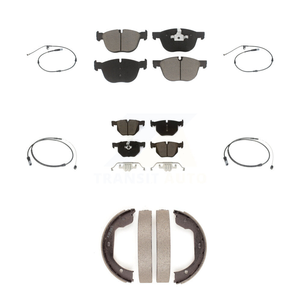 Ceramic Disc Brake Pads And Wear Sensors Front Rear Kit (7Pc) For BMW X5 X6