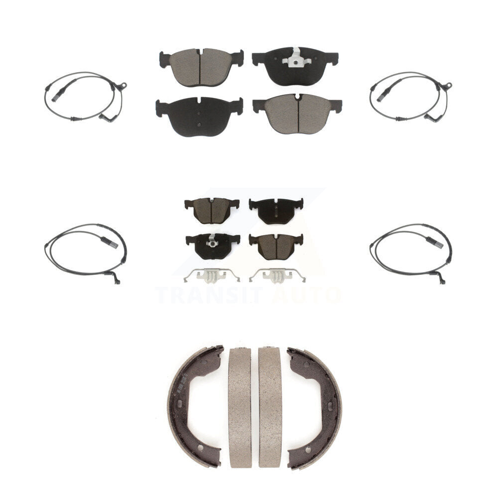 Ceramic Disc Brake Pads And Wear Sensors Front Rear Kit (7Pc) For BMW X5 X6
