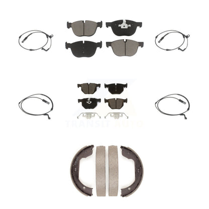 Ceramic Disc Brake Pads And Wear Sensors Front Rear Kit (7Pc) For BMW X5 X6