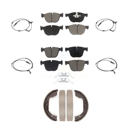 Ceramic Disc Brake Pads And Wear Sensors Front Rear Kit (7Pc) For BMW X5 X6