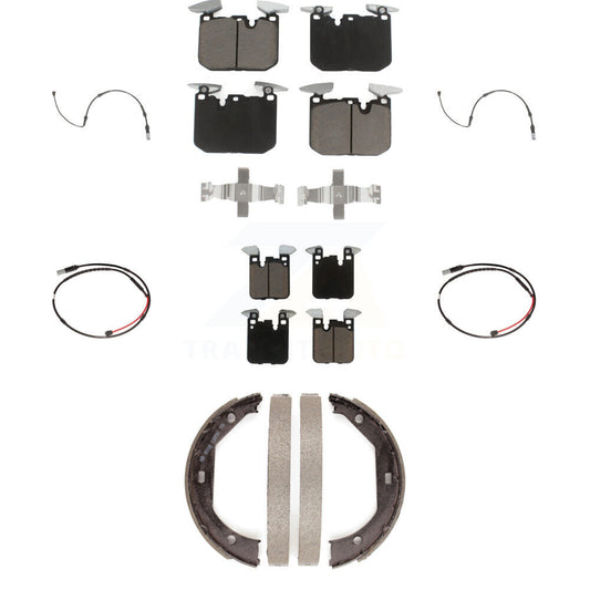 Ceramic Disc Brake Pads And Wear Sensors Front Rear Kit (7Pc) For BMW M3 M2