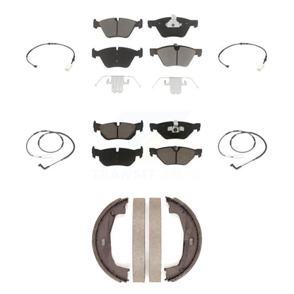 Ceramic Disc Brake Pads And Wear Sensors Front Rear Kit (7Pc) For BMW 128i 3.0L