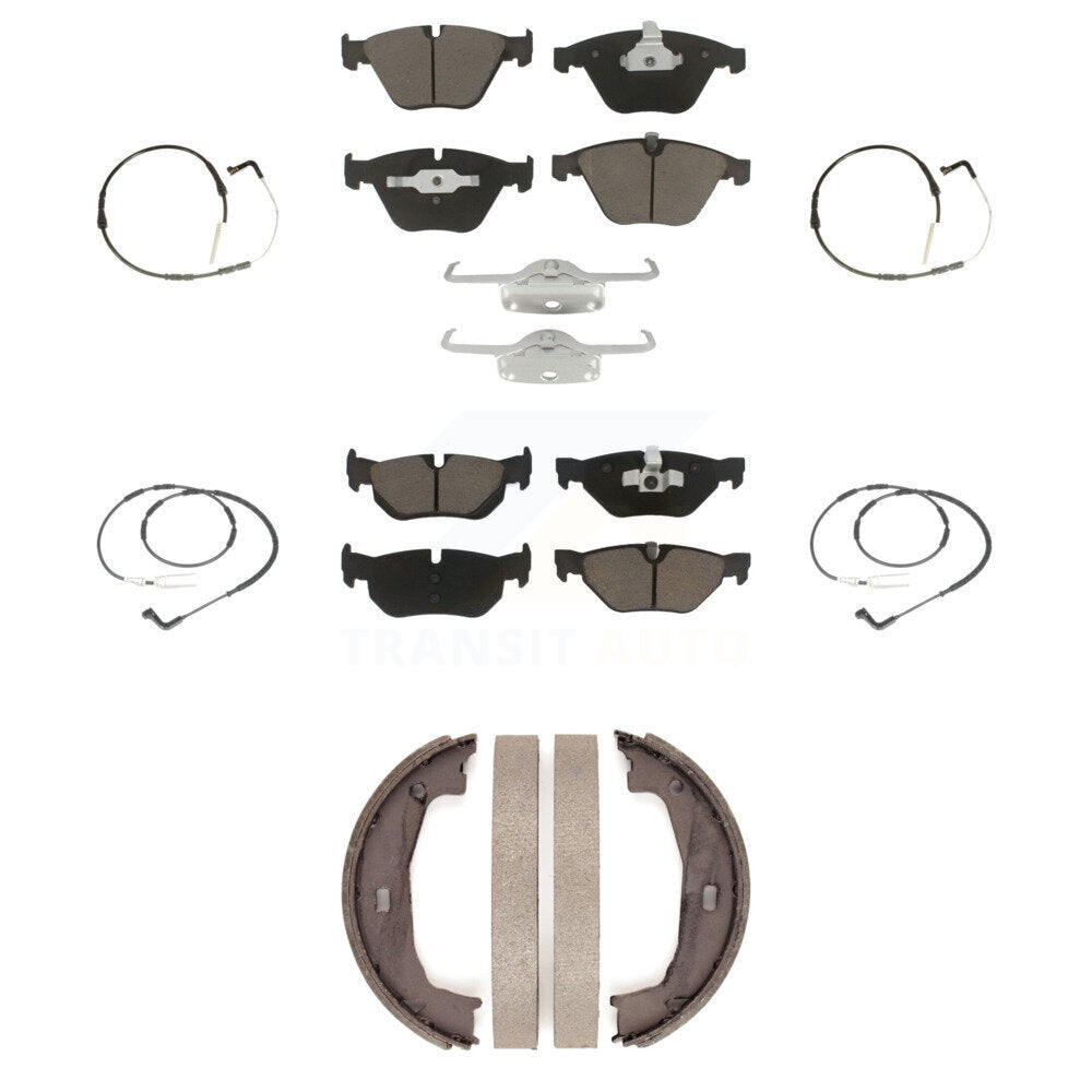Ceramic Disc Brake Pads And Wear Sensors Front Rear Kit (7Pc) For BMW 323i 328i