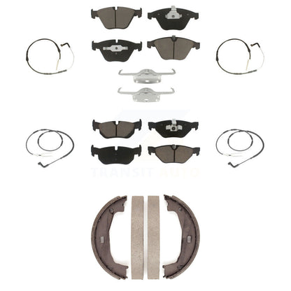 Ceramic Disc Brake Pads And Wear Sensors Front Rear Kit (7Pc) For BMW 323i 328i