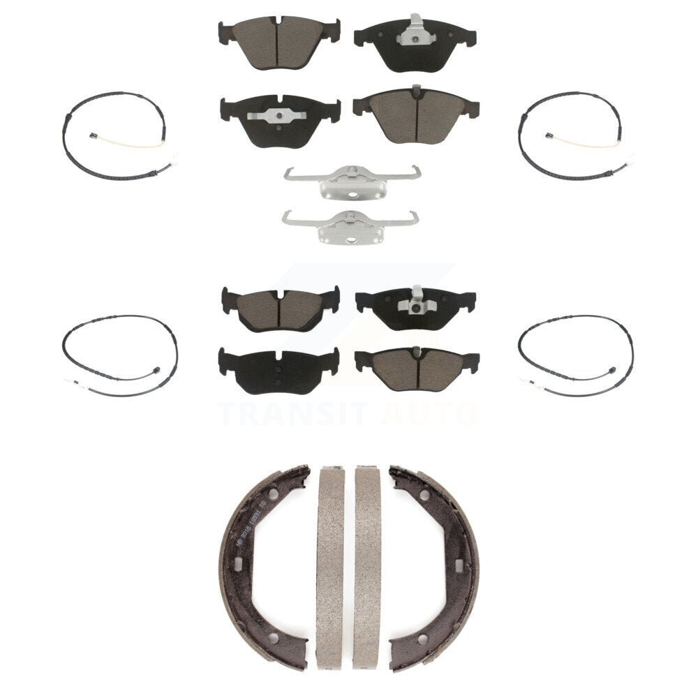 Ceramic Disc Brake Pads And Wear Sensor Front Rear Kit (7Pc) For BMW 328i xDrive