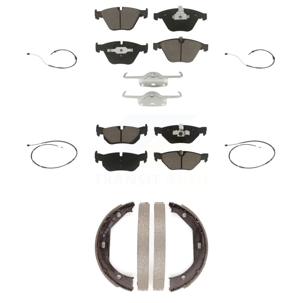 Ceramic Disc Brake Pads And Wear Sensors Front Rear Kit (7Pc) For BMW X1
