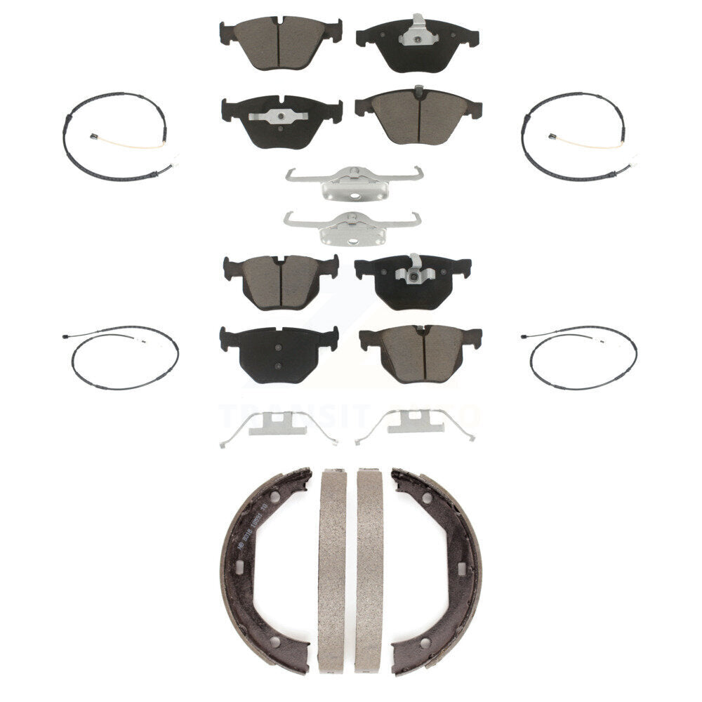 Ceramic Disc Brake Pads And Wear Sensors Front Rear Kit (7Pc) For BMW X1
