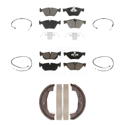 Ceramic Disc Brake Pad & Wear Sensor Front Rear Kit (7Pc) For 2013 BMW 128i 3.0L