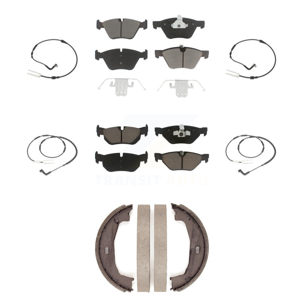 Ceramic Brake Pad & Wear Sensor Front Rear Kit (7Pc) For BMW 128i 328i 323i 325i