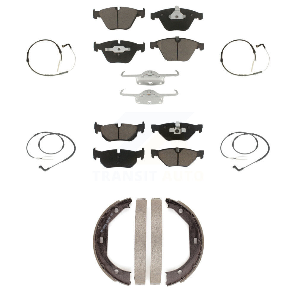 Ceramic Disc Brake Pads And Wear Sensors Front Rear Kit (7Pc) For BMW 328i
