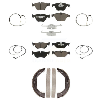 Ceramic Disc Brake Pads And Wear Sensors Front Rear Kit (7Pc) For BMW 328i