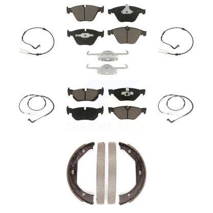 Ceramic Disc Brake Pads And Wear Sensors Front Rear Kit (7Pc) For BMW 328i