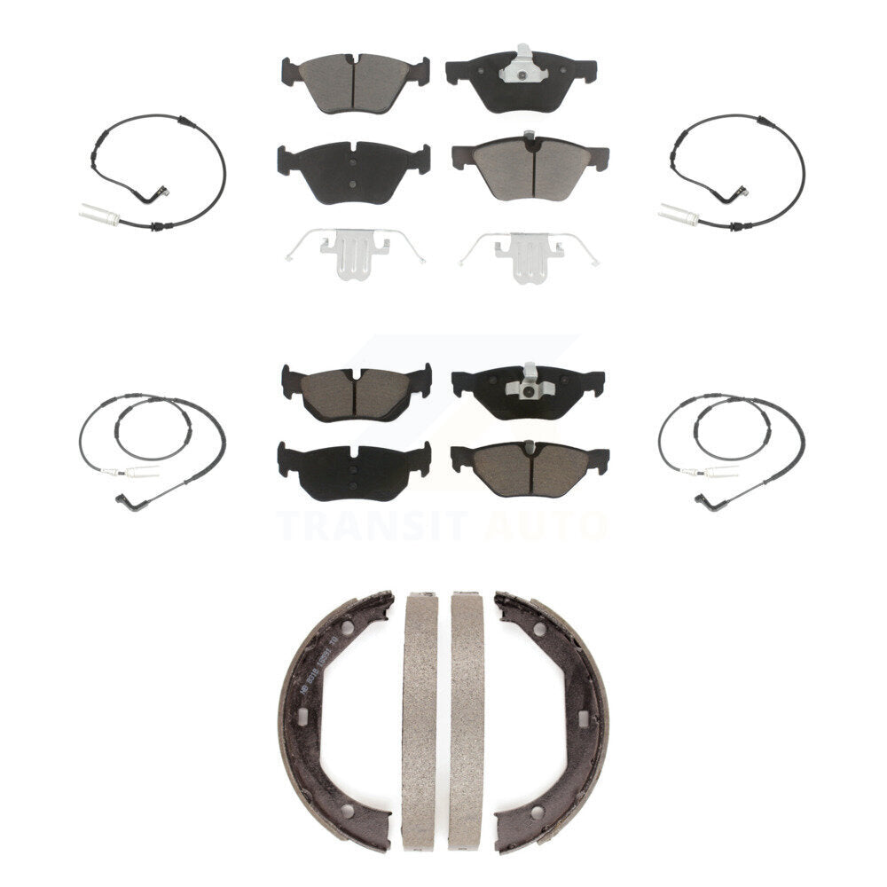 Ceramic Brake Pads Wear Sensor Front Rear Kit (7Pc) For BMW 328i Wagon with 3.0L