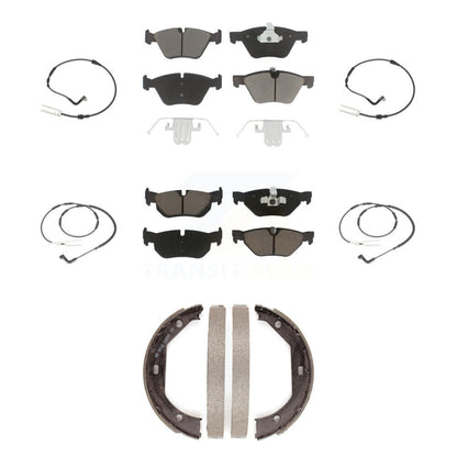 Ceramic Brake Pads Wear Sensor Front Rear Kit (7Pc) For BMW 328i Wagon with 3.0L
