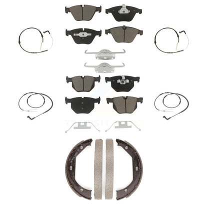 Ceramic Disc Brake Pad & Wear Sensor Front Rear Kit (7Pc) For BMW 335i 335d 3.0L