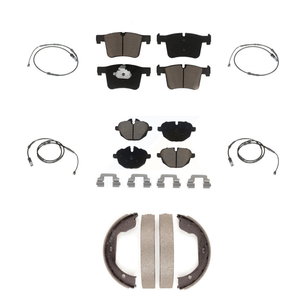 Ceramic Brake Pad And Wear Sensor Front Rear Kit (7Pc) For 2011 BMW X3 xDrive28i