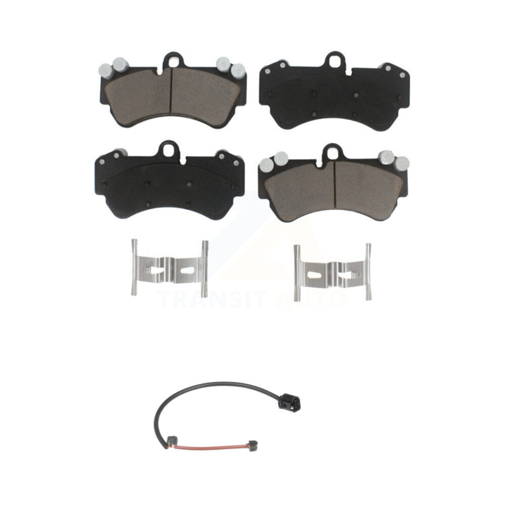 Ceramic Disc Brake Pads And Wear Sensors Front Kit For Porsche Cayenne