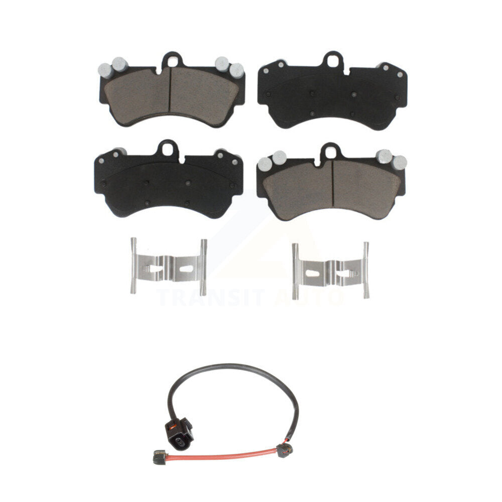Ceramic Disc Brake Pads And Wear Sensors Front Kit For Porsche Cayenne