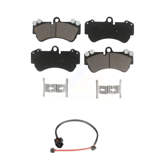 Ceramic Disc Brake Pads And Wear Sensors Front Kit For Porsche Cayenne
