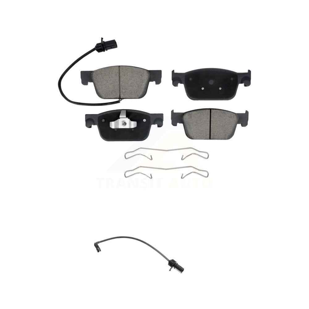 Ceramic Disc Brake Pads And Extra Wear Sensors Front Kit For Audi A4 Quattro