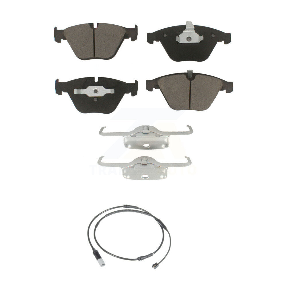 Ceramic Disc Brake Pads & Wear Sensor Front Kit For 2010 BMW 535i Base with 3.0L