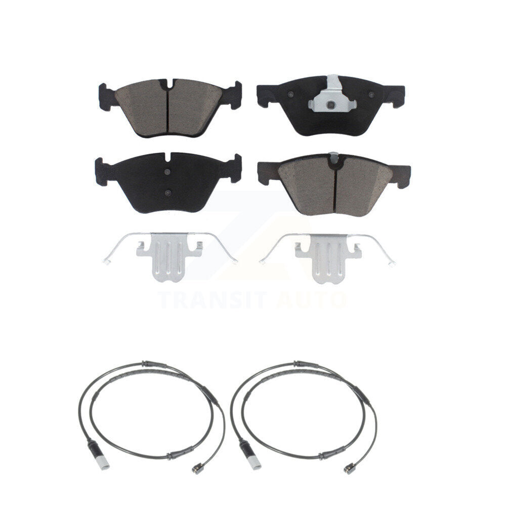 Ceramic Disc Brake Pads And Wear Sensor Pairs Front Kit For BMW 528i