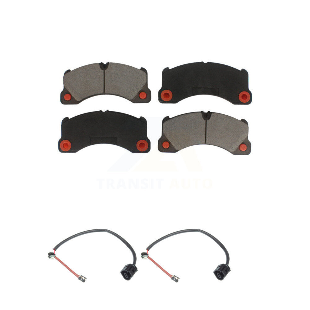 Ceramic Disc Brake Pad & Wear Sensor Pair Front Kit For Porsche Cayenne Panamera