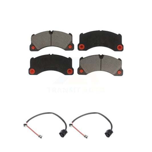 Ceramic Disc Brake Pad & Wear Sensor Pair Front Kit For Porsche Cayenne Panamera