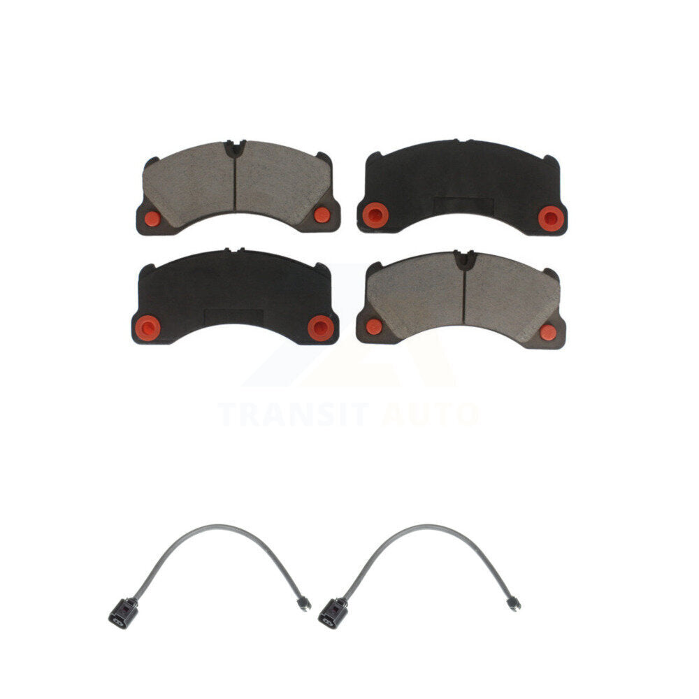 Ceramic Disc Brake Pads And Wear Sensor Pairs Front Kit For Volkswagen Touareg