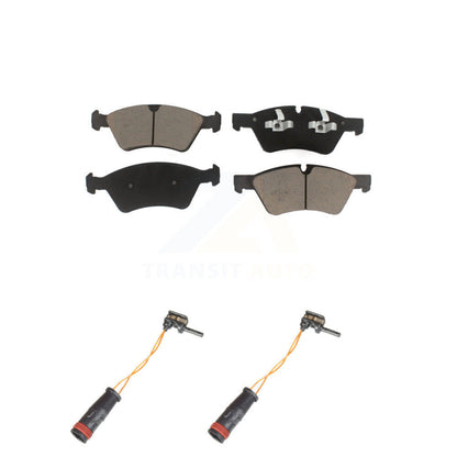 Ceramic Disc Brake Pad And Wear Sensor Pair Front Kit For Mercedes-Benz E350 AWD