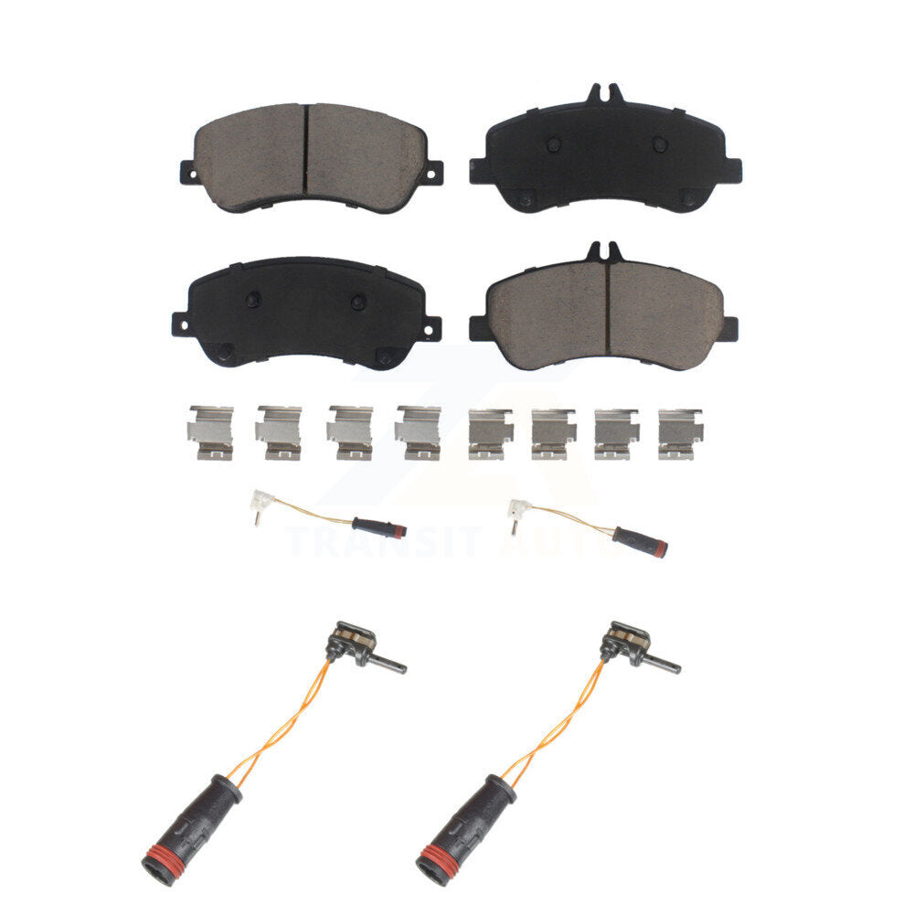 Ceramic Disc Brake Pad Extra Wear Sensor Pair Front Kit For Mercedes-Benz GLK350