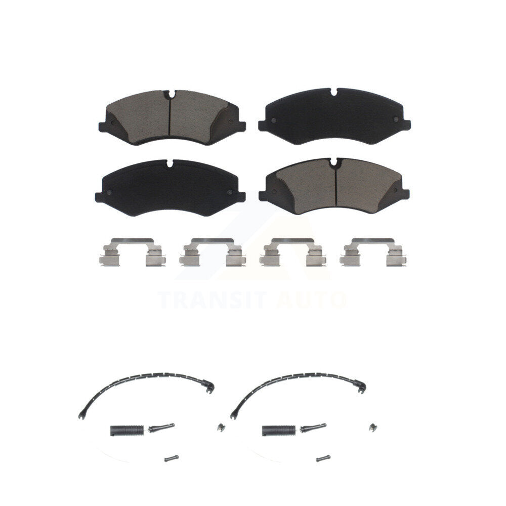 Ceramic Disc Brake Pads And Wear Sensor Pairs Front Kit For Land Rover Range