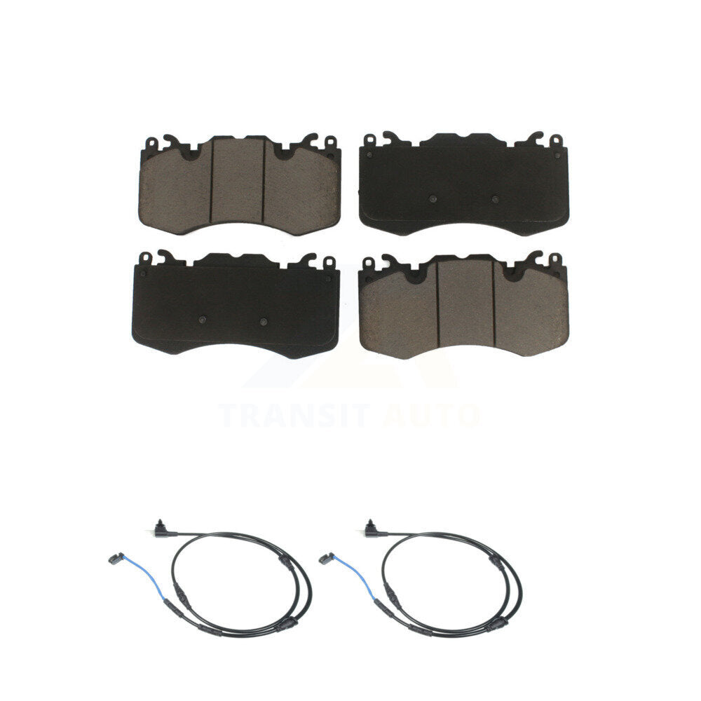 Ceramic Disc Brake Pad And Wear Sensor Pair Front Kit For Land Rover Range Sport