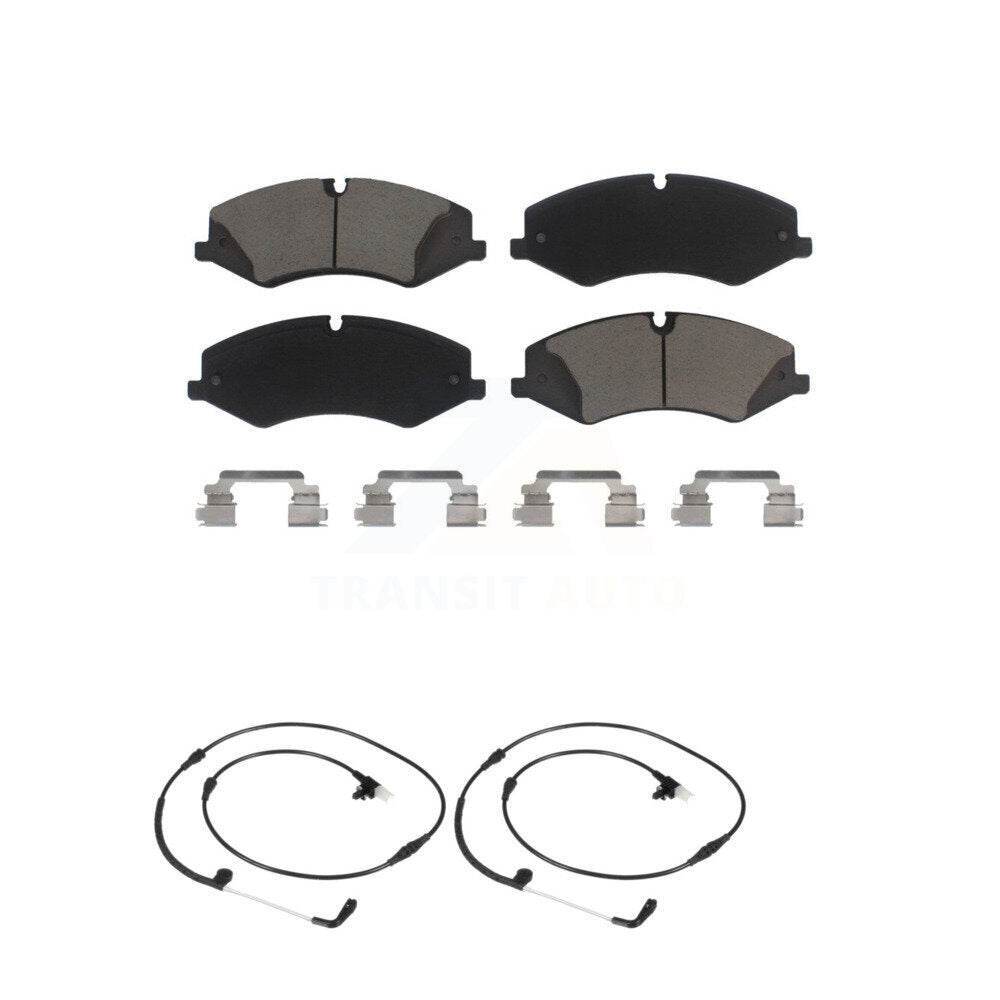 Ceramic Disc Brake Pad And Wear Sensor Pair Front Kit For Land Rover Range Sport