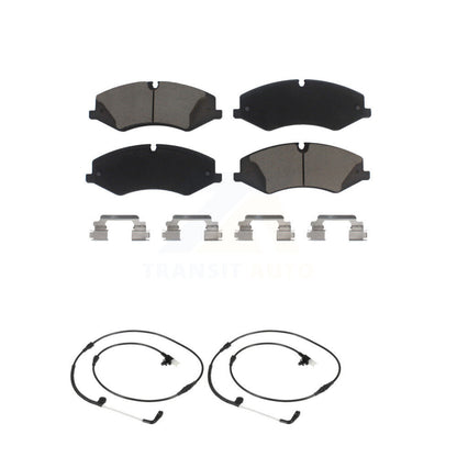 Ceramic Disc Brake Pad And Wear Sensor Pair Front Kit For Land Rover Range Sport