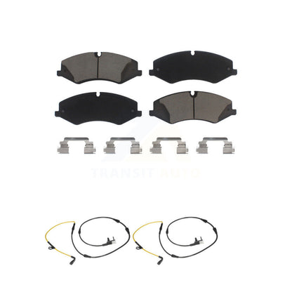 Ceramic Disc Brake Pad And Wear Sensor Pair Front Kit For Land Rover Range Sport